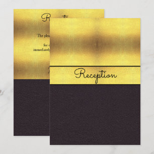 Invitation Réception de mariage élégante or et noir