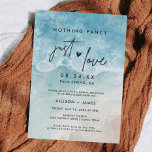 Invitation Réception de mariage Elopement Beach<br><div class="desc">Black Nothing Fancy Just Love Elopement Réception Ajoutez du texte personnalisé au dos pour fournir toutes les informations supplémentaires nécessaires pour vos invités.</div>