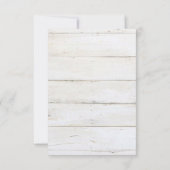 Invitation Réception de mariage en bois avec roses, pot Mason (Dos)