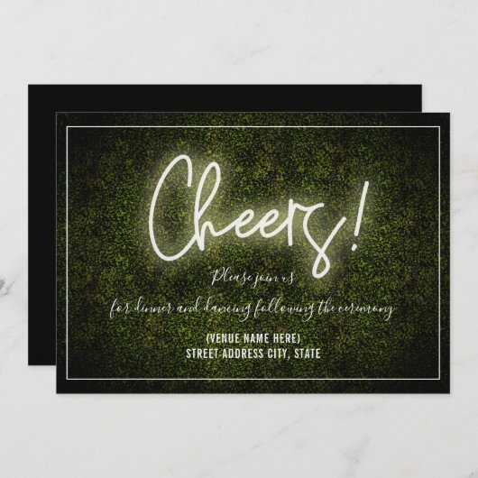 Invitation Réception de mariage en bois de charpente blanc (Devant / Derrière)