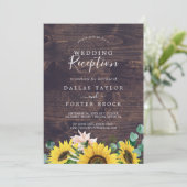 Invitation Réception de mariage en bois de eucalyptus au tour (Debout devant)