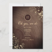 Invitation Réception de mariage en bois de grange rustique (Devant)