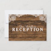 Invitation Réception de mariage en bois de grange rustique et (Devant)