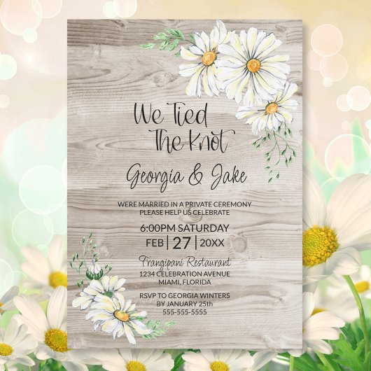Invitation Réception de mariage en bois rustique de grange av
