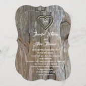 Invitation Réception de mariage en bois sculpté (Devant / Derrière)