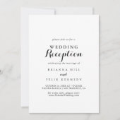 Invitation Réception de mariage en calligraphie moderne (Devant)