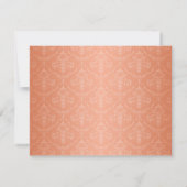 Invitation Réception de mariage en damassé gris et orange uni (Dos)