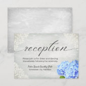 Invitation Réception de mariage en dentelle blanche et fleurs (Devant / Derrière)