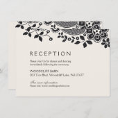 Invitation Réception de mariage en dentelle vintage (Devant / Derrière)