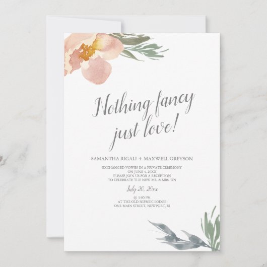 Invitation Réception de Mariage en Elopement Rien de Fantaisi (Devant)