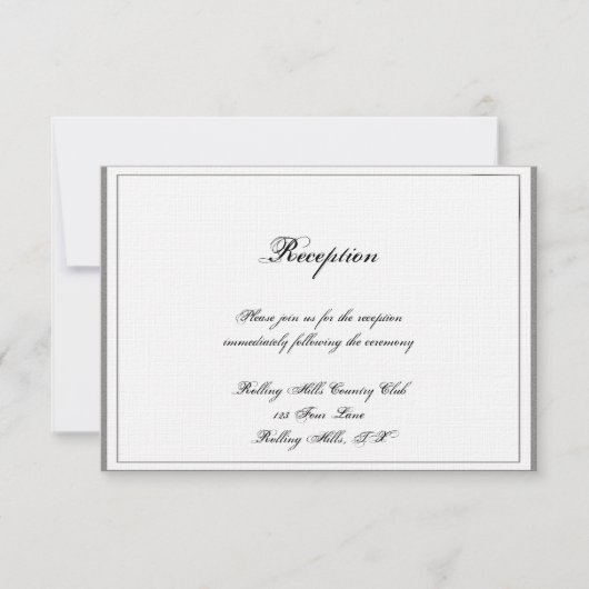 Invitation Réception de mariage en filigre gris graphite (Devant)