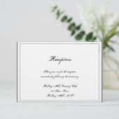 Invitation Réception de mariage en filigre gris graphite (Debout devant)