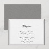 Invitation Réception de mariage en filigre gris graphite (Devant / Derrière)