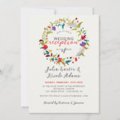 Invitation Réception de mariage en Fleur sauvage de bois exot (Devant)