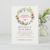 Invitation Réception de mariage en Fleur sauvage de bois exot (Debout devant)