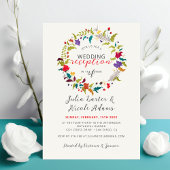 Invitation Réception de mariage en Fleur sauvage de bois exot