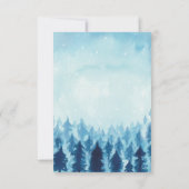 Invitation Réception de mariage en forêt, bois, pins bleus  (Dos)