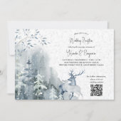 Invitation Réception de mariage en forêt enneigée en hiver un (Devant)