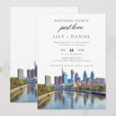 Invitation Réception de mariage en fuite à Philadelphie (Devant / Derrière)