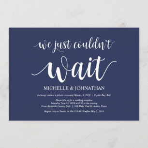 Invitation Réception de mariage en fuite champêtre bleu marin
