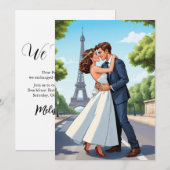 Invitation réception de mariage en fuite moderne et heureuse  (Devant / Derrière)