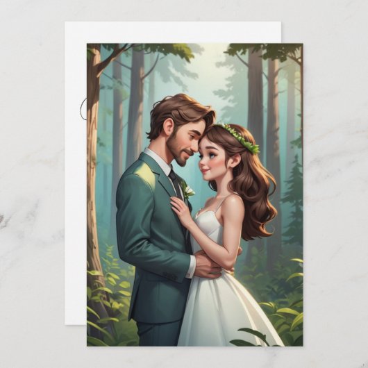 Invitation réception de mariage en fuite moderne et heureuse  (Devant / Derrière)