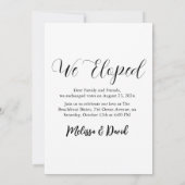 Invitation réception de mariage en fuite moderne et heureux (Dos)