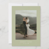 Invitation Réception de mariage en fuite moderne vert sauge (Devant)