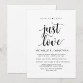 Invitation Réception de mariage en fuite rustique moderne, no (Devant / Derrière)