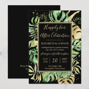 Invitation Réception de mariage en fuite Tropicale et festive