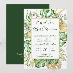 Invitation Réception de mariage en fuite Tropicale et festive