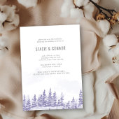 Invitation Réception de mariage en gris lavande en forêt hive