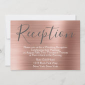Invitation Réception de mariage en or rose rose pâle (Devant)
