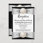 Invitation Réception de mariage en perle blanche formelle (Devant / Derrière)