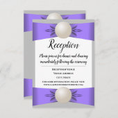 Invitation Réception de mariage en ruban Lavender & Grey Pear (Devant / Derrière)