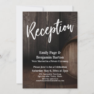 Invitation Réception de mariage en tonneau rustique Brown