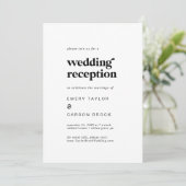 Invitation Réception de mariage en typographie noire moderne (Debout devant)