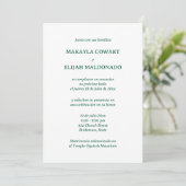 Invitation Réception de mariage espagnole verte et blanche (Debout devant)
