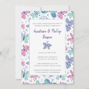 Invitation Réception de mariage et fuite amoureuse de papillo