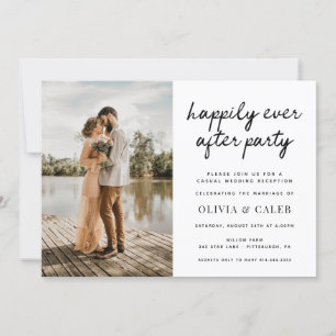 Invitation Réception de mariage et heureux pour toujours