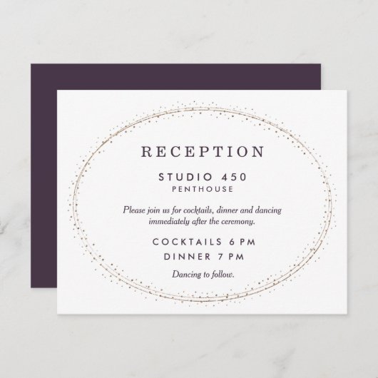 Invitation Réception de mariage *Étiquette privé* (Devant / Derrière)