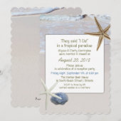 Invitation Réception de mariage étoile de mer d'Ocean Beach u (Devant / Derrière)