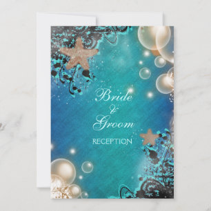 Invitation réception de mariage étoile de mer personnalisée