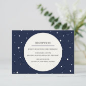 Invitation Réception de mariage étoile pleine lune bleu minui (Debout devant)