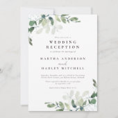 Invitation Réception De Mariage Eucalyptus (Devant)