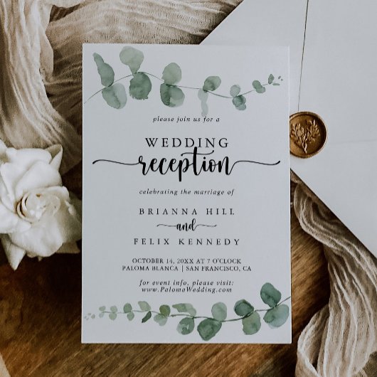 Invitation Réception de mariage Eucalyptus Green Delight