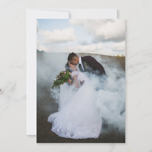 Invitation Réception de mariage Eucalyptus Noir (Dos)