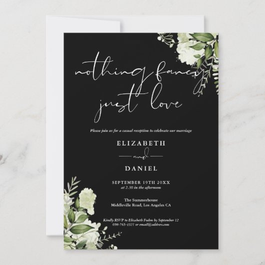 Invitation Réception de mariage évasion florale de verdure (Devant)