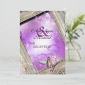 Invitation Réception de mariage Fairytale or violet (Debout devant)