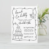 Invitation Réception de mariage fantaisiste à la main pour le (Debout devant)